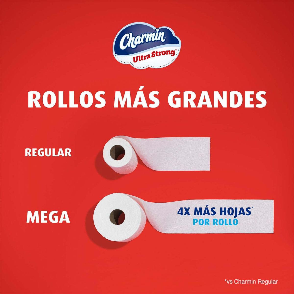 Charmin - Ultra Strong Papel Higiénico, 18 Mega Rollos, 220 Hojas por Rollo, Extra Fuerte y Duradero, No Atascable, Apto para Fosas Sépticas