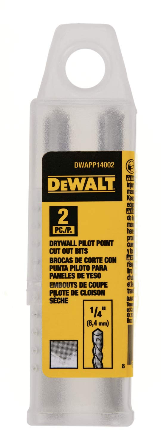 DEWALT DWAPP14002 - Broca de corte de punto de pared seca de 1/4 pulgadas, paquete de 2