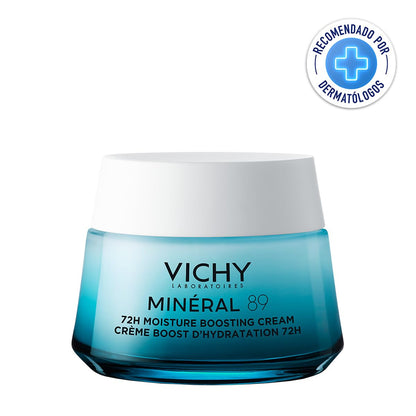 Vichy Minéral 89 Crema Hidratante Facial para Todo Tipo de Piel 50ml | Fortalece la Barrera Cutánea, Proporciona hasta 72h de Hidratación Intensa, con Ácido Hialurónico