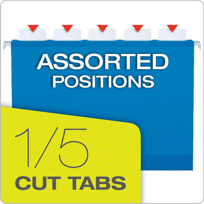Oxford Pendaflex 59202 SureHook - Archivos de caja para colgar reforzados, 2 pulgadas con lados, letra, azul (caja de 25)