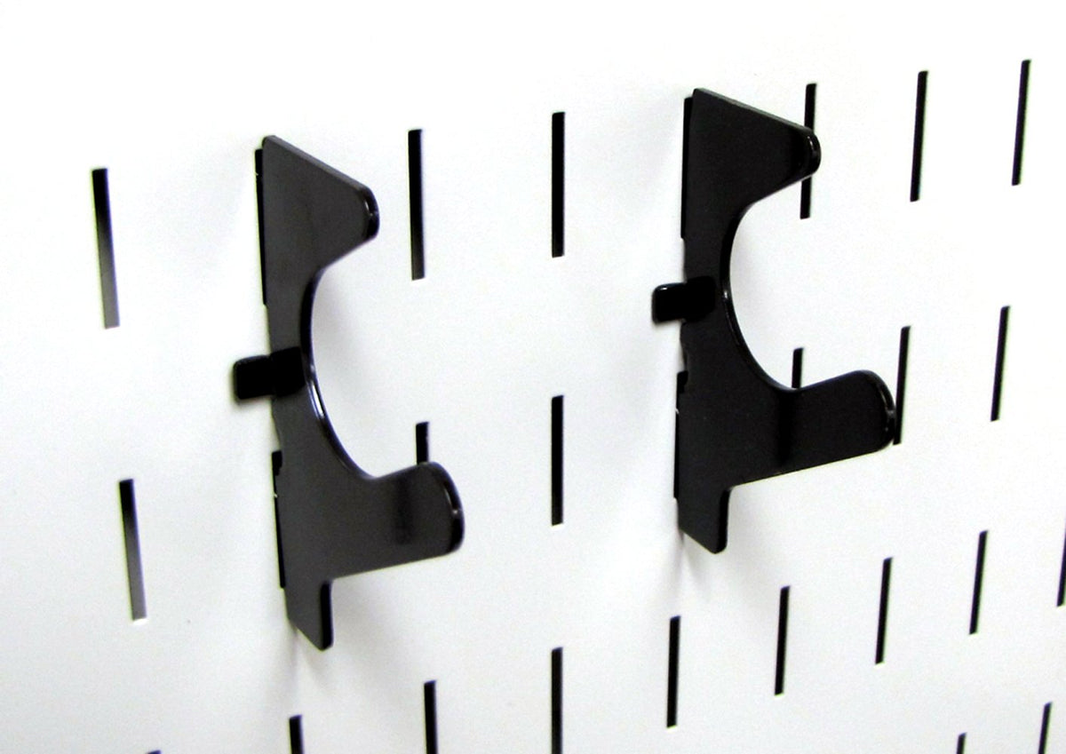 Wall Control 10-BOE-007 B Slanted U-Shaped Slotted Metal Hook for Pegboard and Slotted Tool Board, Black