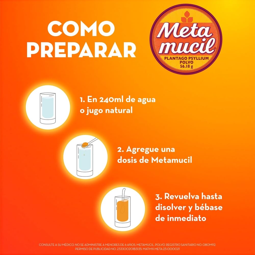 Metamucil Fibra Sabor Naranja 30 dosis