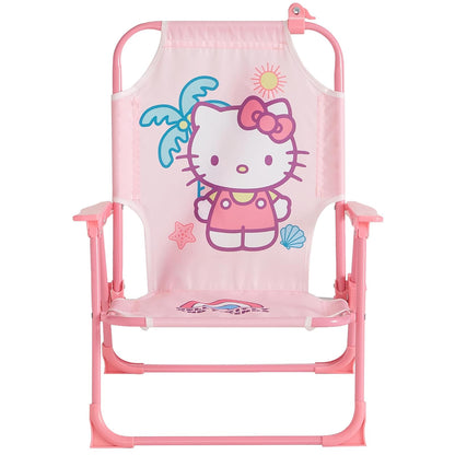 Idea Nuova Sanrio Hello Kitty - Silla de Playa Plegable para niños con sombrillas, Silla de Campamento portátil para niños a Partir de 3 años, Ligera y compacta para Playa, Campamento y Patio Trasero