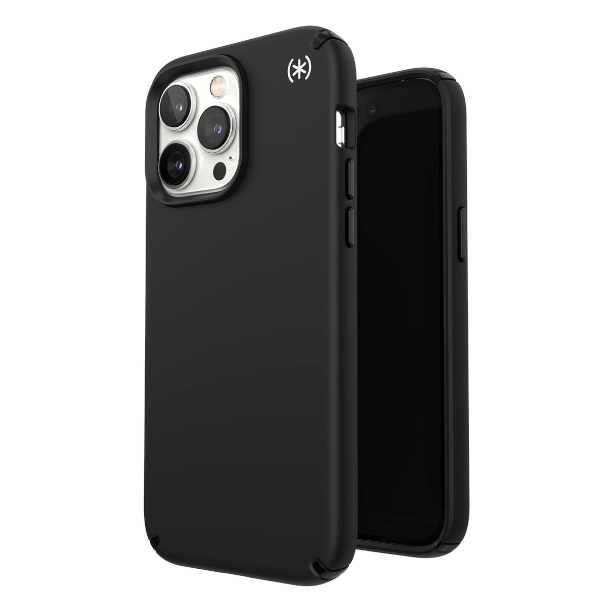 Speck Presidio2 Pro Funda Compatible con iPhone 14 Pro MAX, Protección Caídas 4m, Bisel Elevado, Protección Antimicrobiana - Negro/Blanco