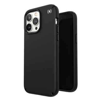 Speck Presidio2 Pro Funda Compatible con iPhone 14 Pro MAX, Protección Caídas 4m, Bisel Elevado, Protección Antimicrobiana - Negro/Blanco