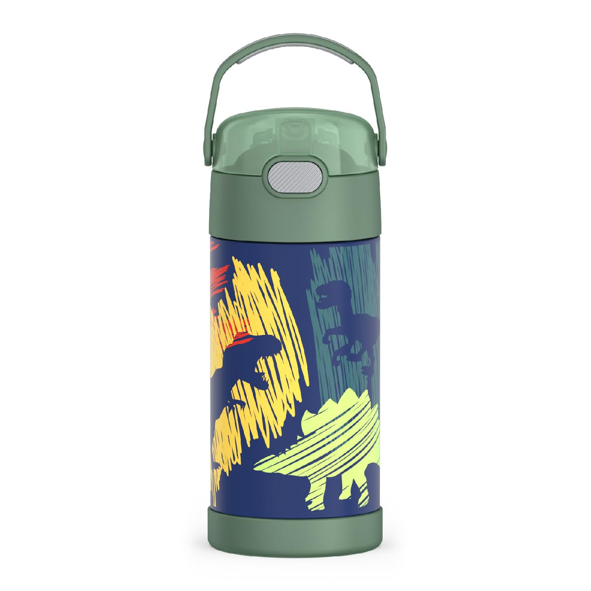 Thermos FUNtainer Botella de Agua Infantil Acero Inoxidable 12 oz - 0.4 Litros - Dinosaurios