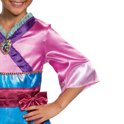 Disguise Disney Princess Mulan - Vestido de disfraz para niñas, disfraz de personajes infantiles, talla clásica para niños, talla S (4-6x), rosa (14039L)
