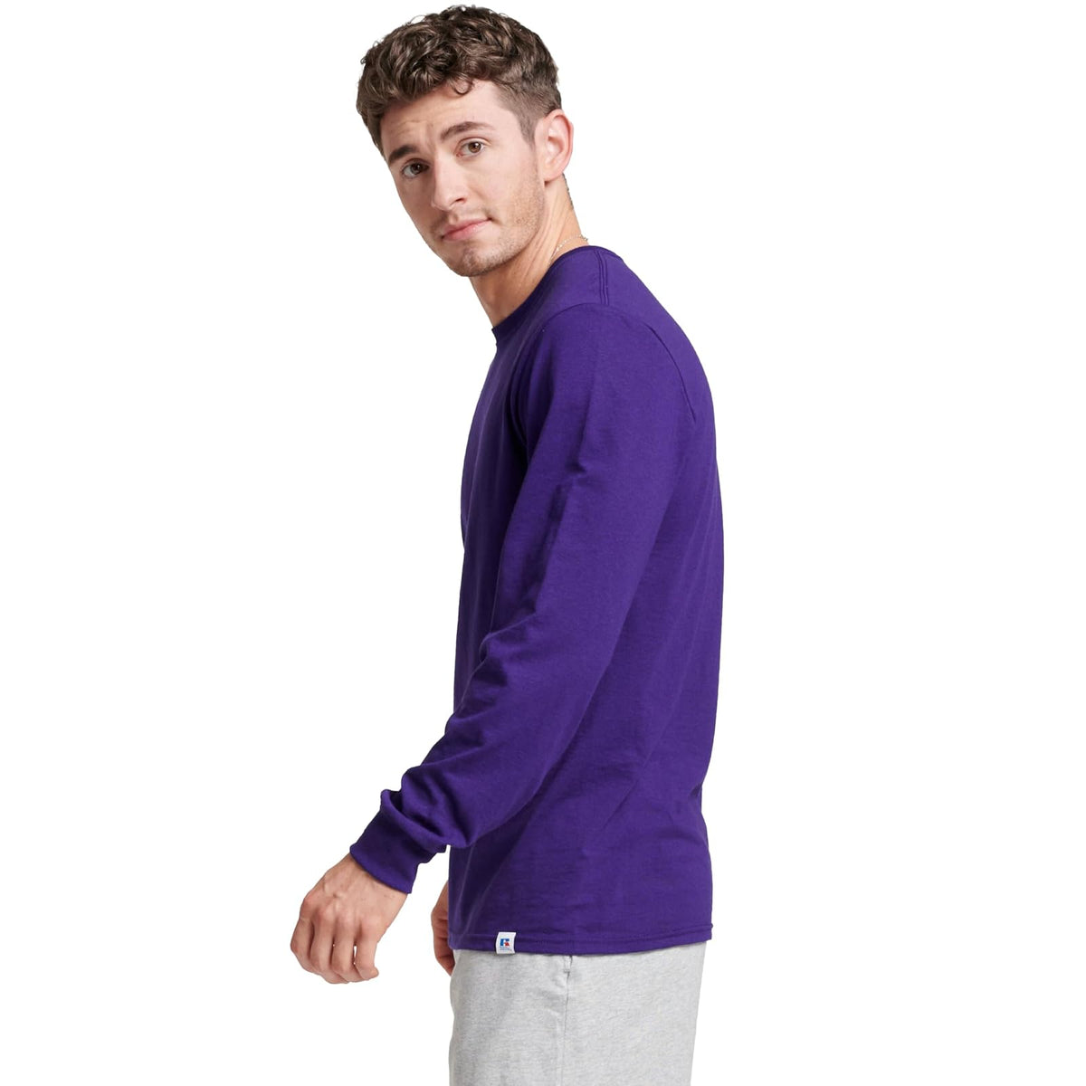Russell Athletic Playera de Manga Larga de algodón de Alto Rendimiento. Camiseta para Hombre