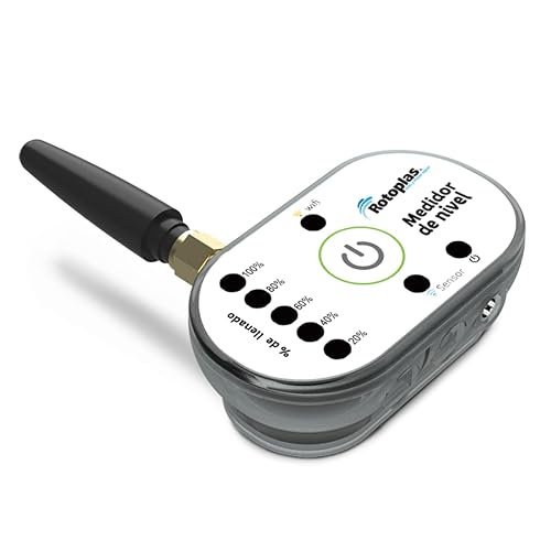 Rotoplas Medidor de Nivel de Agua Ultrasónico WiFi | Control remoto por app, sensor ultrasónico, IP67, WiFi 2.4 GHz, cable USB 5 m, 24.5 x 16 x 12.5 cm