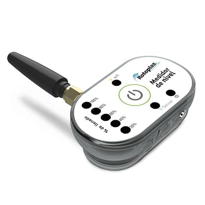 Rotoplas Medidor de Nivel de Agua Ultrasónico WiFi | Control remoto por app, sensor ultrasónico, IP67, WiFi 2.4 GHz, cable USB 5 m, 24.5 x 16 x 12.5 cm