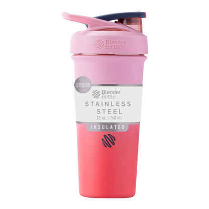 BlenderBottle Strada Botella Mezcladora 25 oz Negro - 0.7 Litros - Flamingo Ombre