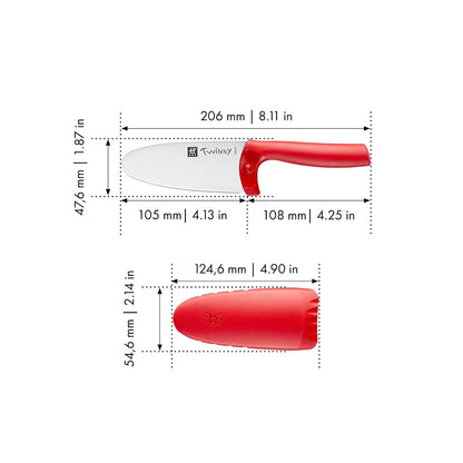 ZWILLING TWINNY - Cuchillo de chef para niños, color rojo