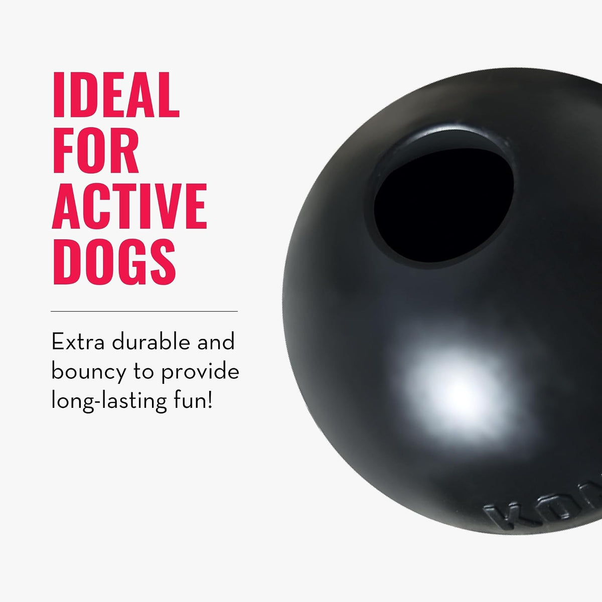 Kong Extreme Ball Pelota para Perro, color Negro, Mediano/Grande