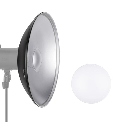 NEEWER 16"/41cm Aluminio Standard Reflector Beauty Dish | Con Blanco Difusor Sock, para Bowens Montura Studio Flash de Estudio Light, NEEWER Vision 4 ML300 S101-300W S101-400W Etc