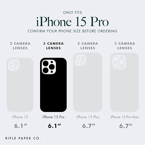 Rifle Paper Co. Funda para iPhone 15 Pro [Compatible con MagSafe] [protección contra caídas de 12 pies] Bonita Funda para iPhone de 6.1 Pulgadas con patrón Floral