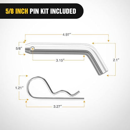 Nilight 92106B Receptor de Enganche con Grillete de 2 Pulgadas, 45000 LB de Rotura, Anillo D de 3/4 Pulgadas con Pasádor, Kit de Recuperación