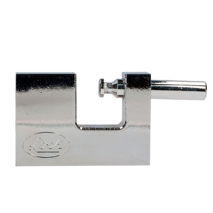 Lock L22C80TCSB Candado de acero para cortina metálica 80 mm, cromo satinado, llave tetra