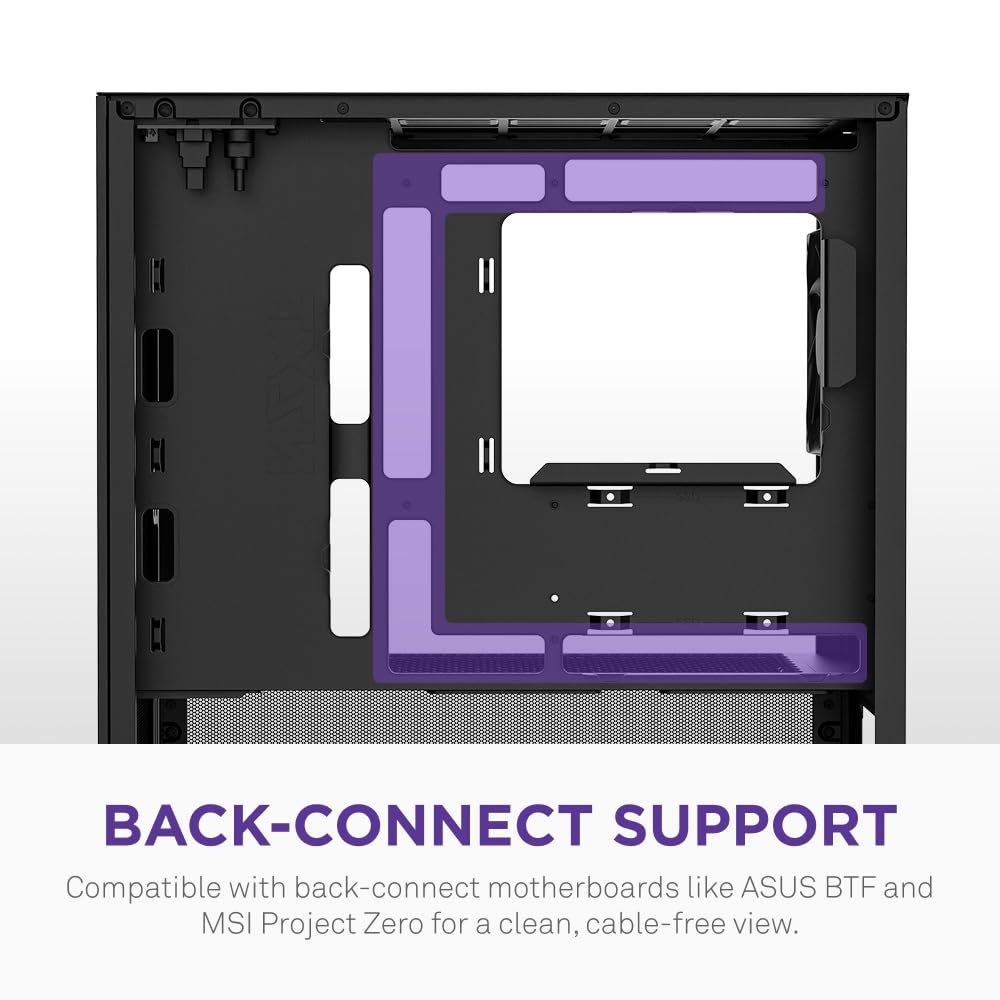 NZXT Gabinete H3 Flow Micro ATX – Flujo de Aire optimizado – Incluye 1 Ventilador Trasero de 120 mm – Compatible con GPU de tamaño Completo – Compatible con Frontal de 280 mm, radiador