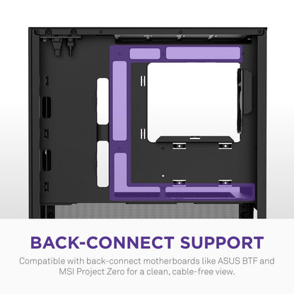 NZXT Gabinete H3 Flow Micro ATX – Flujo de Aire optimizado – Incluye 1 Ventilador Trasero de 120 mm – Compatible con GPU de tamaño Completo – Compatible con Frontal de 280 mm, radiador