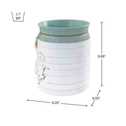 Avanti Linens - Cesta de Basura Decorativa para el hogar u Oficina, Accesorios de baño Elegantes de Granja (colección de Conchas de Granja)