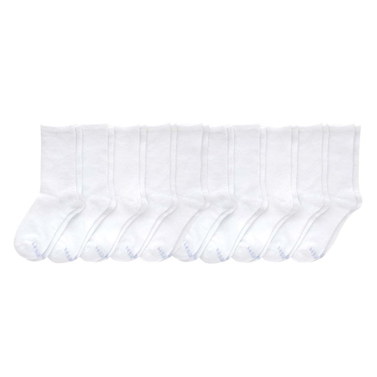 Hanes Uniform Crew Socks, Plain White Crew Socks, Knit Crew Socks for Girls, 10-pairs Calcetines Niñas
