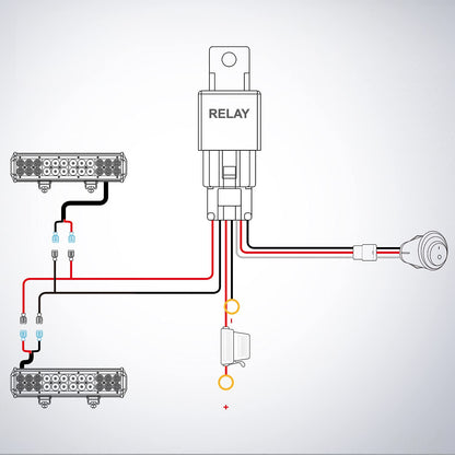 Nilight ni-wa 06 LED barra de luz (af2312 V fusible de 40 amp relé interruptor de encendido/apagado), juego de cables KIT-2 Leads