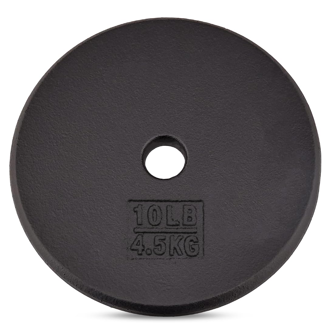 Yes4All Discos de Pesas Hierro Fundido 1 Pulgada - 1in - 10lbs - Negro