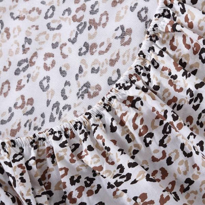 Poppy & Fritz - Juego de sábanas de percal de algodón, crujiente y Fresco, Ligero para decoración del hogar (Leopardo, Individual)