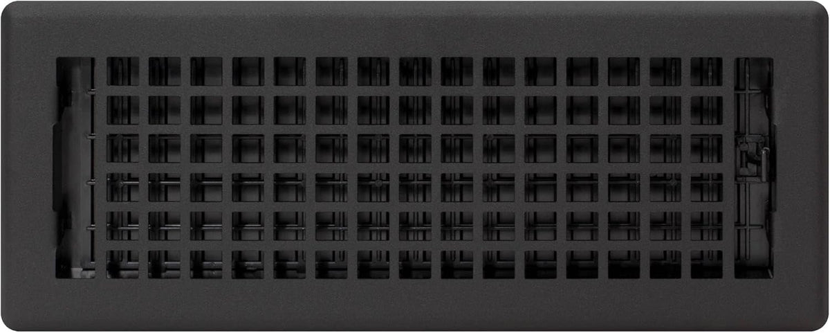 Decor Grates LTH412-BLK - Registro de suelo de celosía, 4 x 12 pulgadas, negro, 3 pies cuadrados