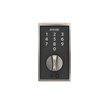 Schlage Camelot cerradura de Touch, Century, Níquel Satinado