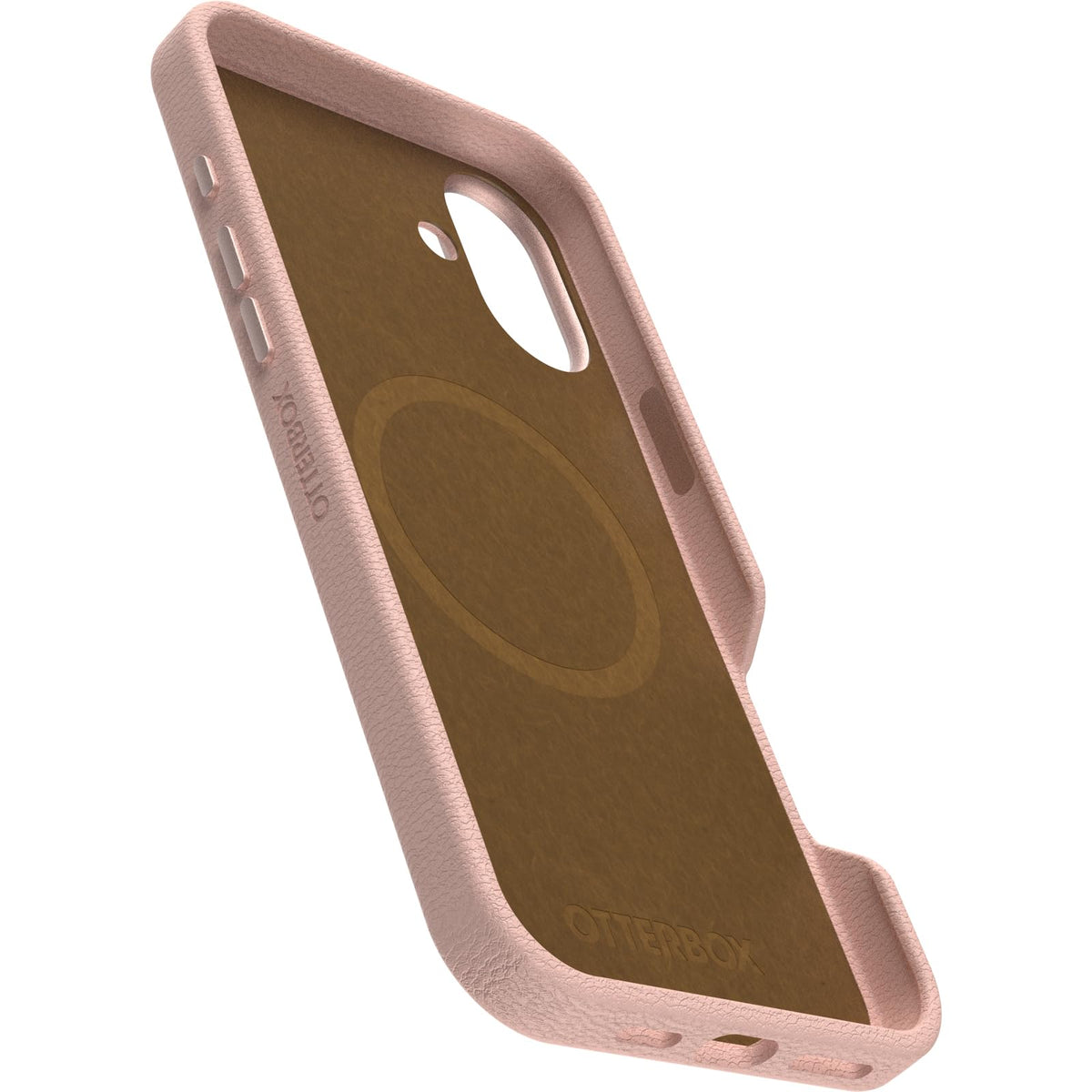 OtterBox iPhone 16 Plus Symmetry Series Cactus Leather - Rosa | Funda protectora delgada de piel de cactus de alta calidad, compatible con MagSafe con protección contra caídas