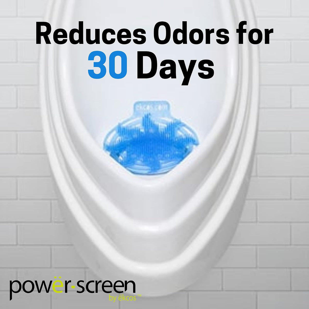 power screen PWR-3B-10 Diversey 30 Day Premium Anti-Splash Urinal Screen and Deodorizer - Fits Most Top Urinal Brands, 8" x 7" Blue/Fresh (10 Pack)