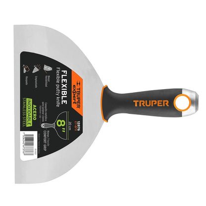 Truper Expert ET-10FX Espátula Flexible 10" Acero Inoxidable, Mango Comfort Grip - 8'