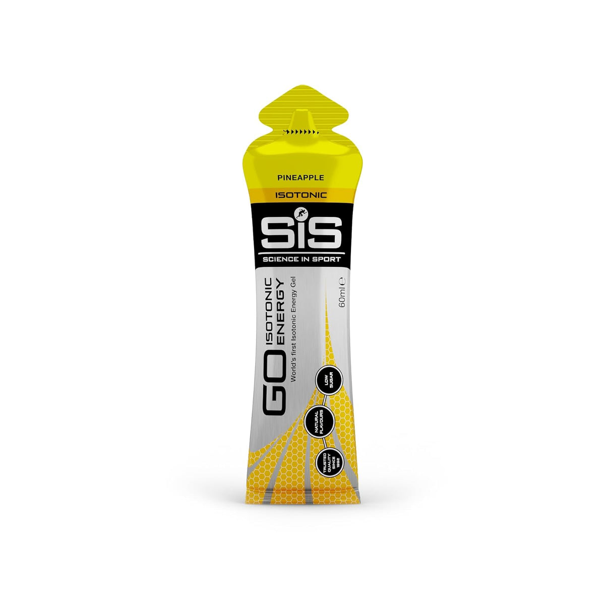 SiS GO Isotonic Energy Gel sabor Piña | Gel Isotónico con Carbohidratos | Textura Líquida y Fácil de Consumir | Ideal para Running, Ciclismo y Deportes de Resistencia | Sin Gluten y Apto para Veganos | Caja 30 x 60ml – Science in Sport