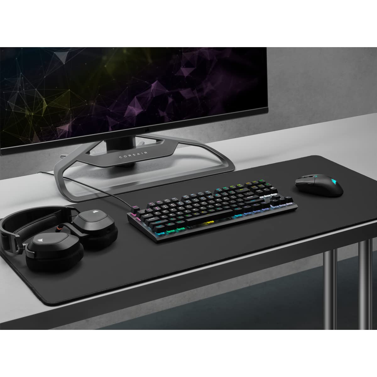 Corsair K60 PRO TKL RGB Teclado para Juegos Mecánico-Óptico sin Tornillos con Cable - Interruptores OPX - Tapas de Policarbonato - Compatible con iCUE - QWERTY ES - PC, Mac, Xbox - Negro