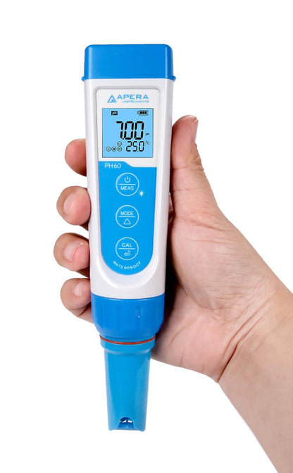 Apera Instruments PH60 Probador de bolsillo de pH impermeable premium, sonda reemplazable, precisión de pH ±0,01, rango de pH de -2,00 a 16,00