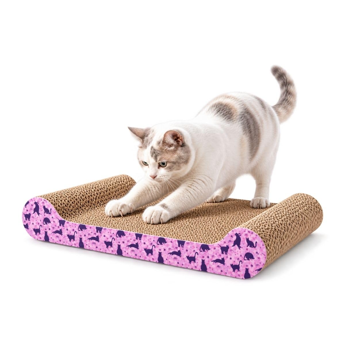 Fancy Pets Rascador de Lujo para Gato con Catnip, Cartón Corrugado No Tóxico, Tamaño Chico 41 cm