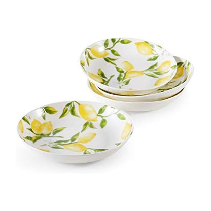 Mikasa Lemons Porcelana de Hueso, Piezas para Servir - tazón de pasta de 8.5 pulgadas (juego de 4)