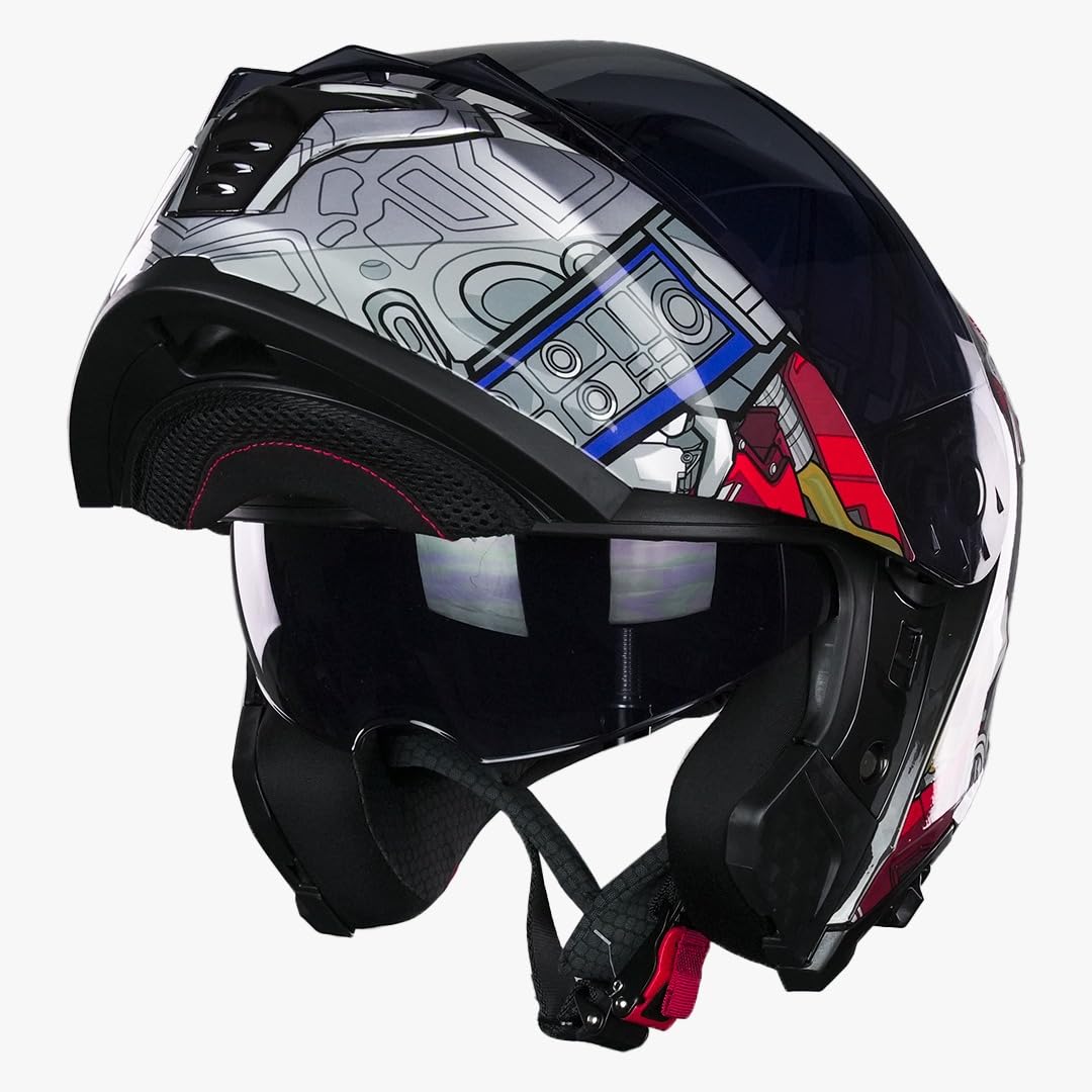 KOV Casco Transformers Optimus Prime Thunder ABATIBLE para Moto Certificado Dot