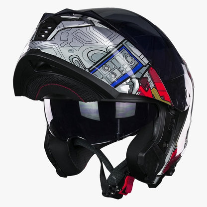 KOV Casco Transformers Optimus Prime Thunder ABATIBLE para Moto Certificado Dot