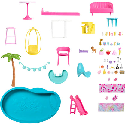 Barbie Casa de Muñecas Nueva Casa de los Sueños con Tobogán y Más de 75 Accesorios, para Niñas de 3 Años
