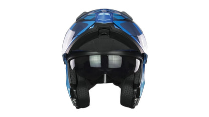 KOV Casco Snow Superman 2.0 Azul ABATIBLE para Moto Certificado Dot