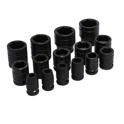 Urrea Dado de Impacto Cuadro 1/2 Pulgada, 6 Puntas, 1-1/4 y 1-5/16 Pulgadas - 15 piezas
