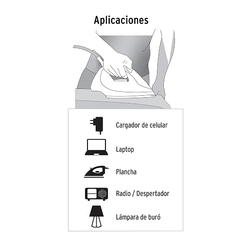Volteck ED-8B, Extensión eléctrica doméstica, 8 m, blanca