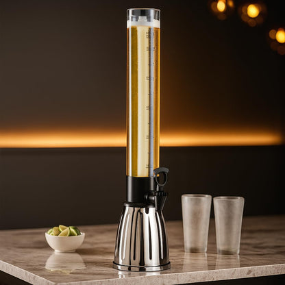 Oggi Dispensador de torre de cerveza con espiga EZ-Pour de 2.75 cuartos de galón, negro