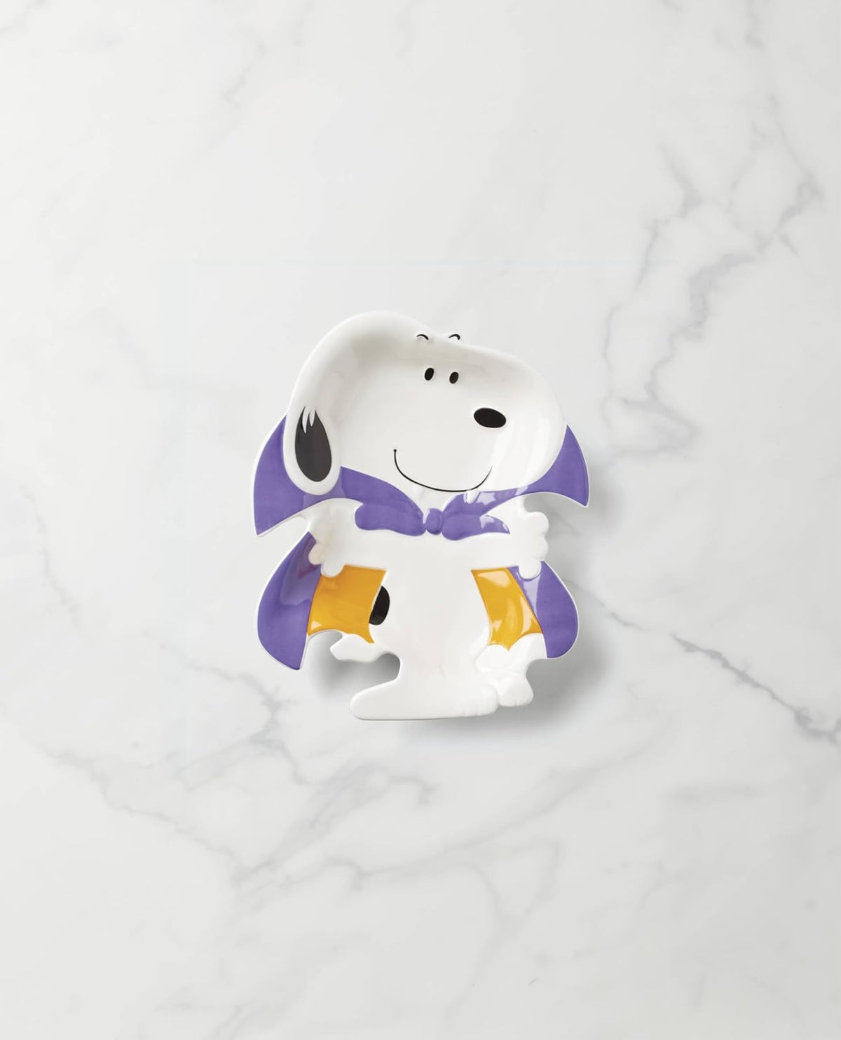 Lenox 896690 Plato figurativo de la Gran Calabaza | porcelana, lavar a mano solo | diseño figural snoopy | plato para servir Halloween de 8 x 6.5 pulgadas, plato de baratija