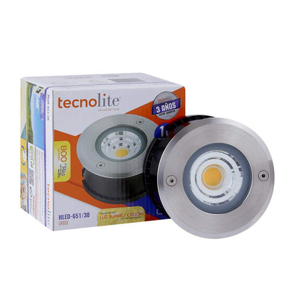 Tecnolite - Lámpara de Piso LED Empotrable Exterior 10 W, Luz Cálida Brillante, IP67, LED Integrado