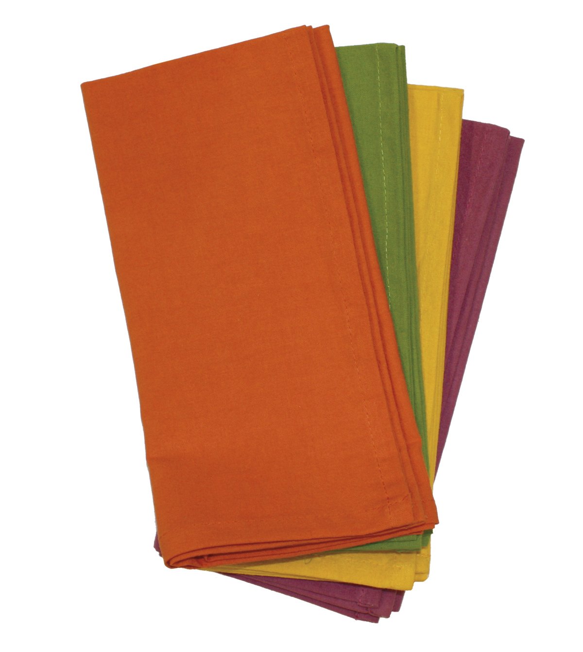 Aunt Martha's Servilletas de Tela Algodón Set de 4 - Orange, Green, Yellow And Purple