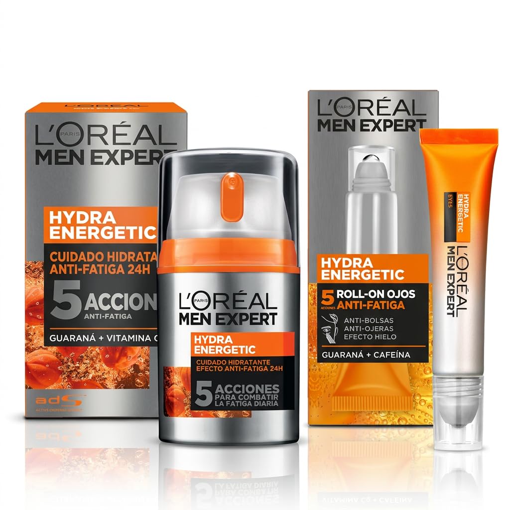 L'Oréal Paris Men Expert Roll On Crema para Ojos Efecto Hielo 10ml - Kit de Rutina - Kit para hombre