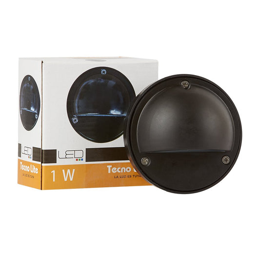 Tecnolite - Luz de Cortesía LED Exterior Sobreponer 1 W, Luz Suave Cálida, IP44, LED Integrado